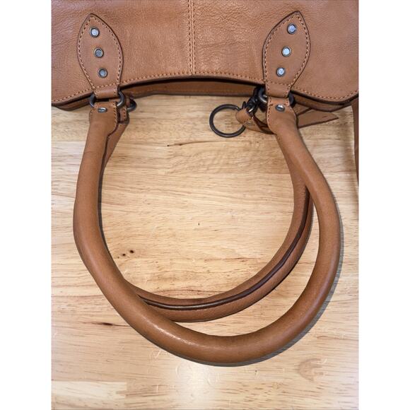 Frye And Co Dallas Leather Large Tote Purse Handbag Cognac Brown - Picture 6 of 12